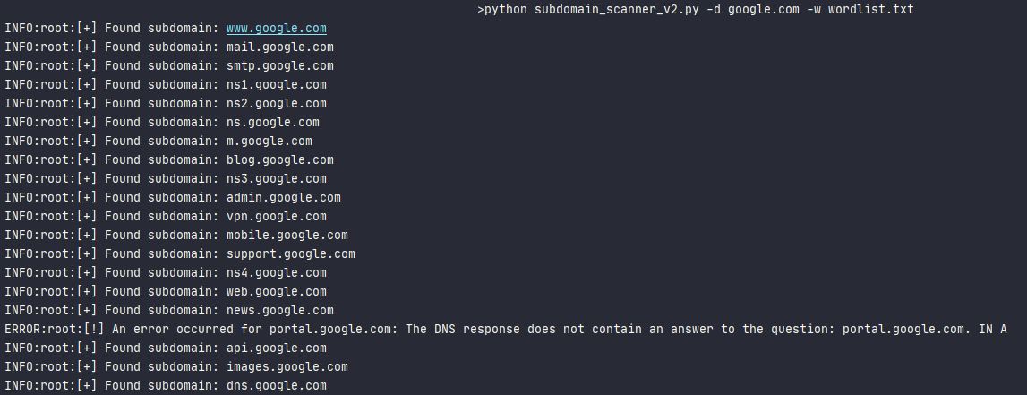 Subdomain Scanner