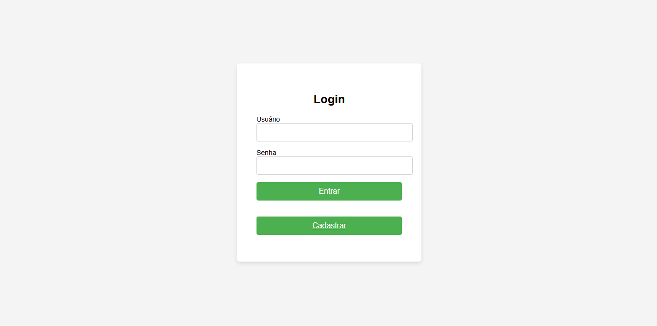 Login e Cadastro de Cliente